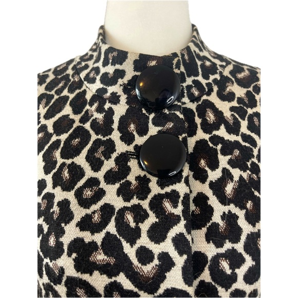 Le Chateau Leopard Print Fitted Pea Coat Made in Canada; XXS - Picture 3 of 9